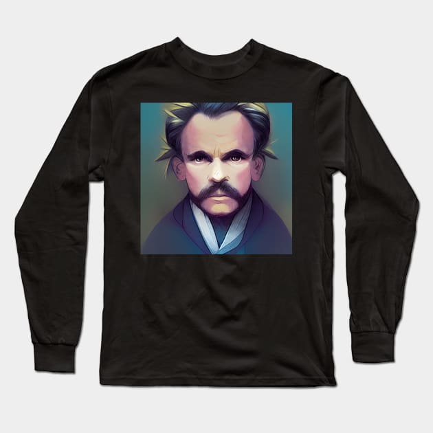 Friedrich Nietzsche portrait | Anime style Long Sleeve T-Shirt by Classical